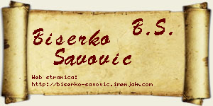 Biserko Savović vizit kartica